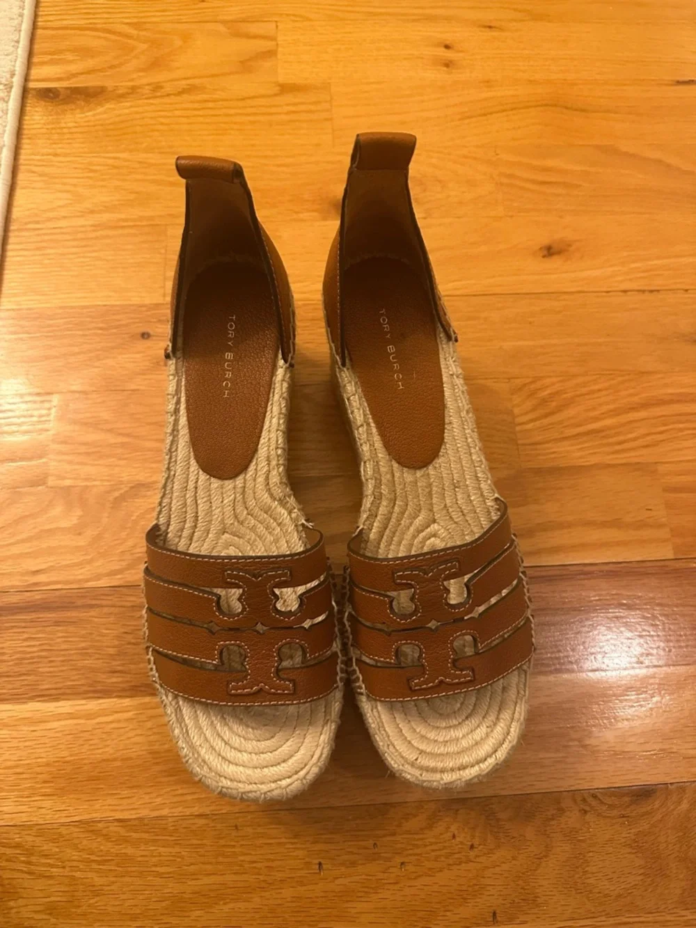 Tory Burch Tan Leather Espadrille High platform - Picture 2 of 6